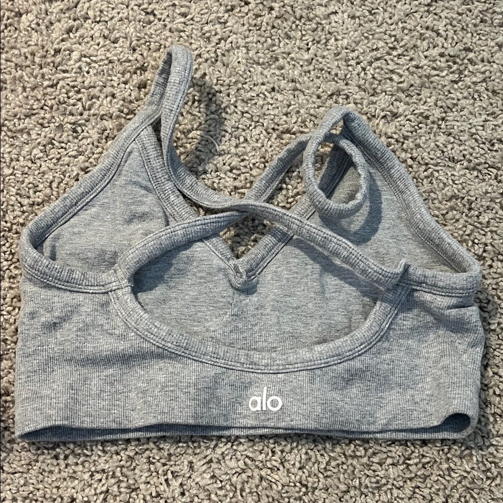 ALO Yoga Heather Gray Sports Bra
